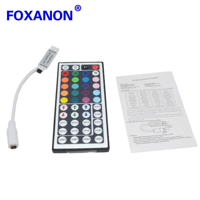 Foxanon RGB контроллер Динамические режимы и Цвет DC smart 12 в 44 клавиши Диммер для 5050 3528