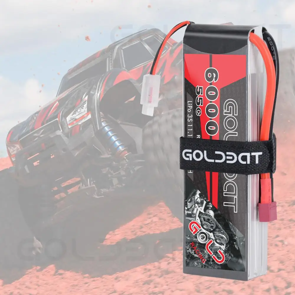 

GOLDBAT 11.1V lipo Battery RC Car 6000mAh 3S Lipo Battery Rechargeable drone battery fpv 55C with Deans Plug for Truck Heli