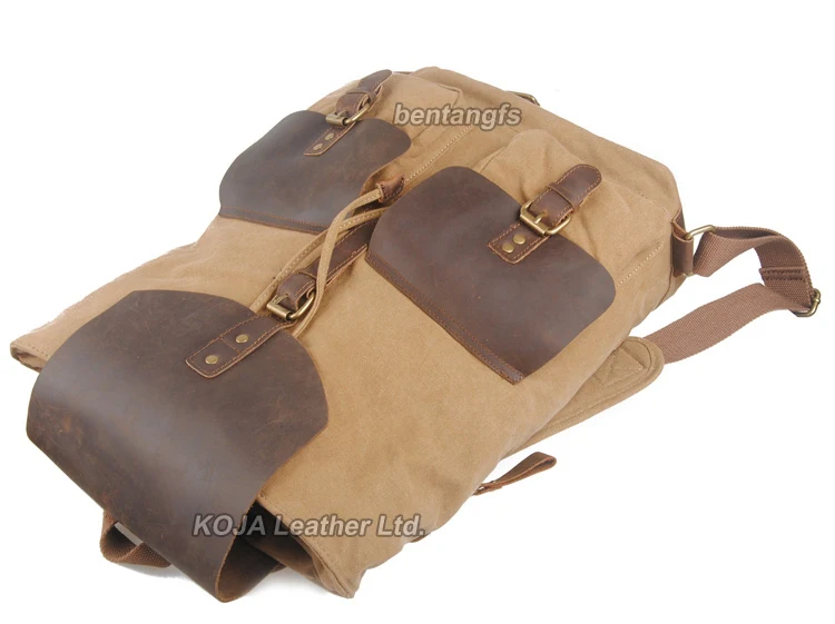 2016 винтажный кожаный холщовый рюкзак мужской школьная сумка для молодежный