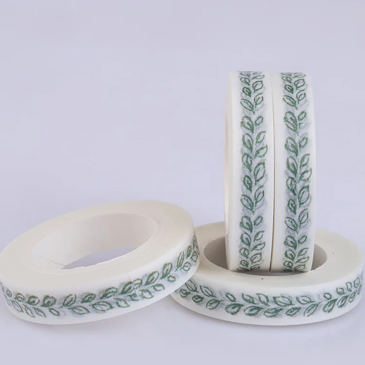 1 шт. бумажная лента с зелеными листьями 8 х10 м|washi tape|washi masking tapemasking tape |