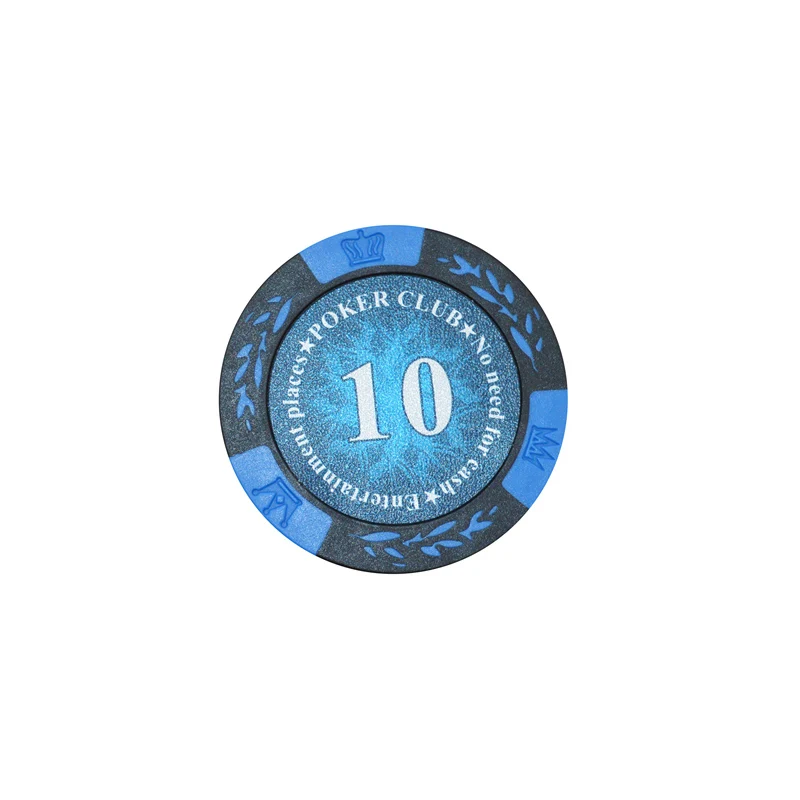 10 yuan face value K8356 1PCS14g Корона Пшеница PokerClub фильм фишки монеты Baccarat Texas Hold'em двойной цвет Корона глина покер игральные фишки - Цвет: 10 yuan face value