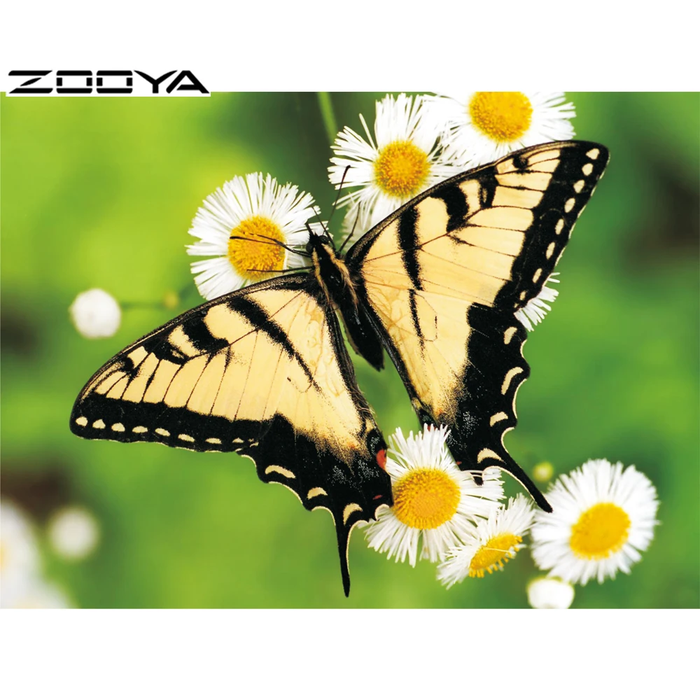 

ZOOYA Diamond Embroidery Floral Painting Cross Stitch Mosaic Diamond Square Rhinestone Butterflies Flower Home Decoration F839
