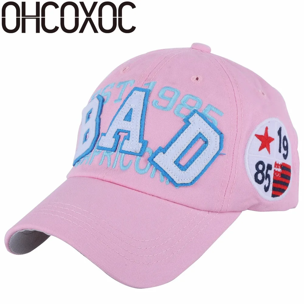 OHCOXOC, Высококачественная Хлопковая мужская и женская бейсболка, Кепка с вышивкой, белая, розовая, черная, красная, уличная, повседневная Кепка