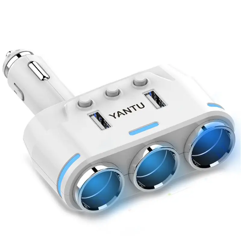 12 V-24 V розетка для автомобильного прикуривателя Разветвитель зарядное USB устройство с Зарядное устройство адаптер 3.1A 100W обнаружения для телефона MP3 DVR - Название цвета: Белый