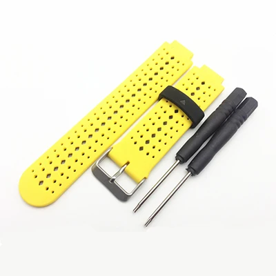 yellow black Hangrui силиконовый ремешок для смарт-часов Garmin Forerunner 230 235 220 620 735 Смарт-часы, отлично подходит для замены ремешков ремень Спортивная дышащая браслет - Цвет: yellow black