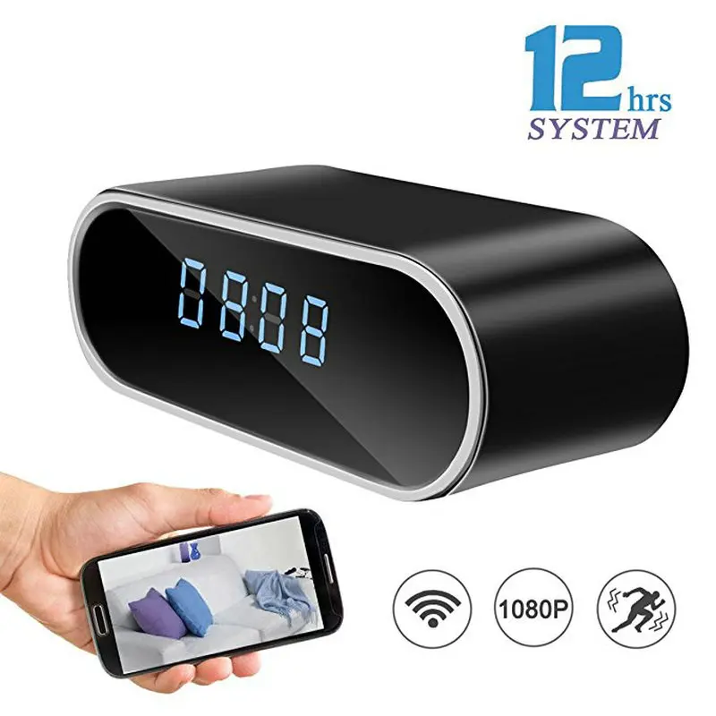 Настольные часы камера с будильником HD 1080P мини ИК ночное видение Wi Fi IP DV DVR