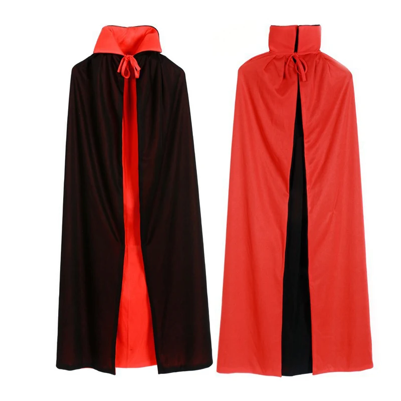 Унисекс косплей на Хэллоуин вампир плащ ведьмы черный красный костюм для