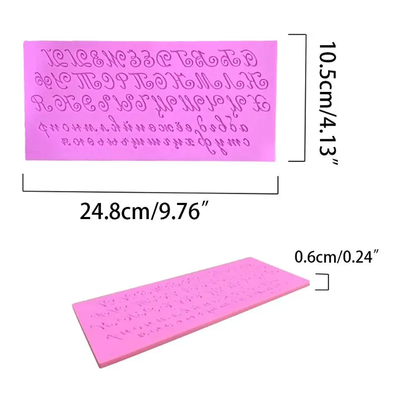 

3D Russian Letter Silicone Cake Fondant DIY Mold Handwriting Alphabet Candy Pudding Chocolate Kitchen Mould SoapTray Baking Tool