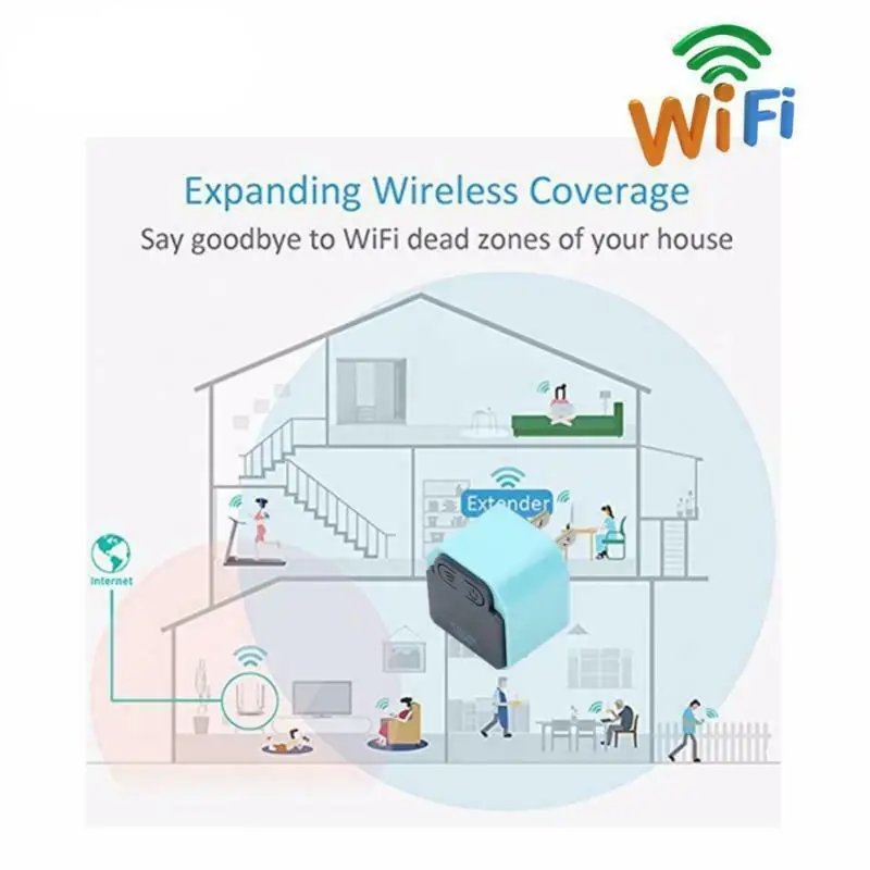 Беспроводной Wi Fi репитер 300 Мбит/с 802.11n усилитель сигнала точки доступа 2 4