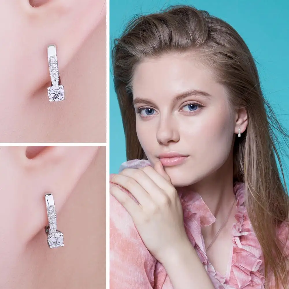 JewelryPalace кубического циркония серьги клипсы 925 стерлингового серебра для женщин в