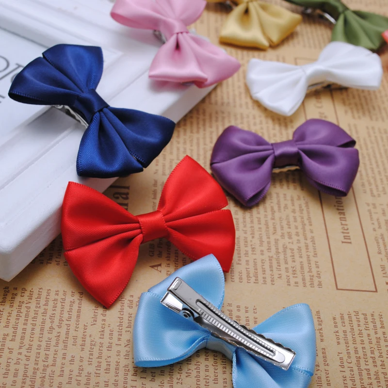 Высококачественная однотонная атласная детская Шпилька для девочек 2 шт. 1/2 дюйма