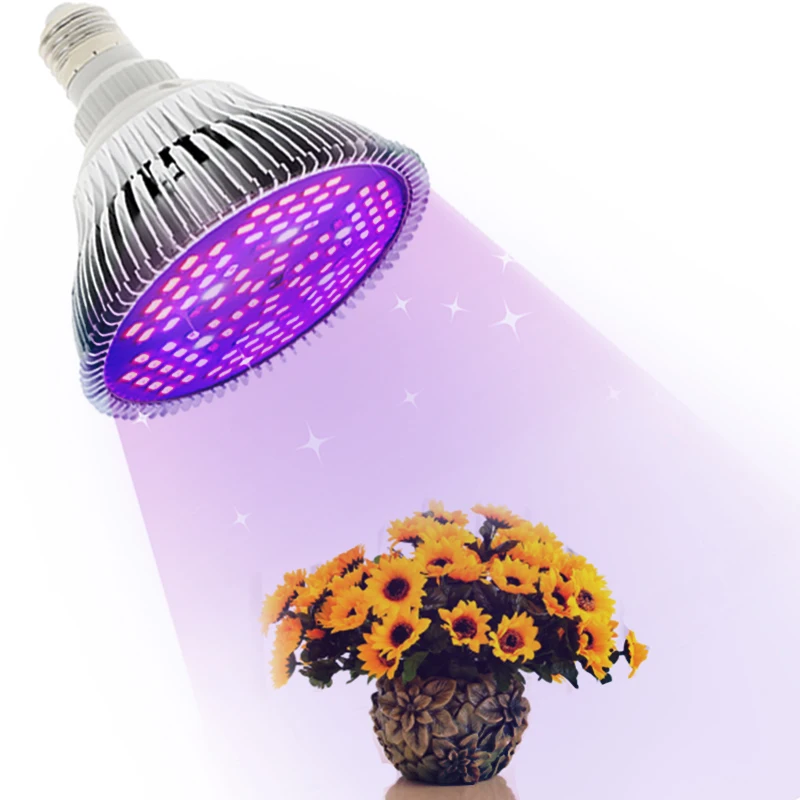 

Лампа светодиодная полного спектра для выращивания растений, фитолампа для фотосинтеза комнатных цветов и саженцев, E27