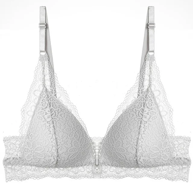 fenni-gray Queenral сексуальный кружевной бюстгальтер отжимать Bralette бюстгальтеры для женщин спереди застежка бюстгальтер без косточек дышащий без спинки женское нижнее белье бюстгальтеры - Цвет: fenni-gray
