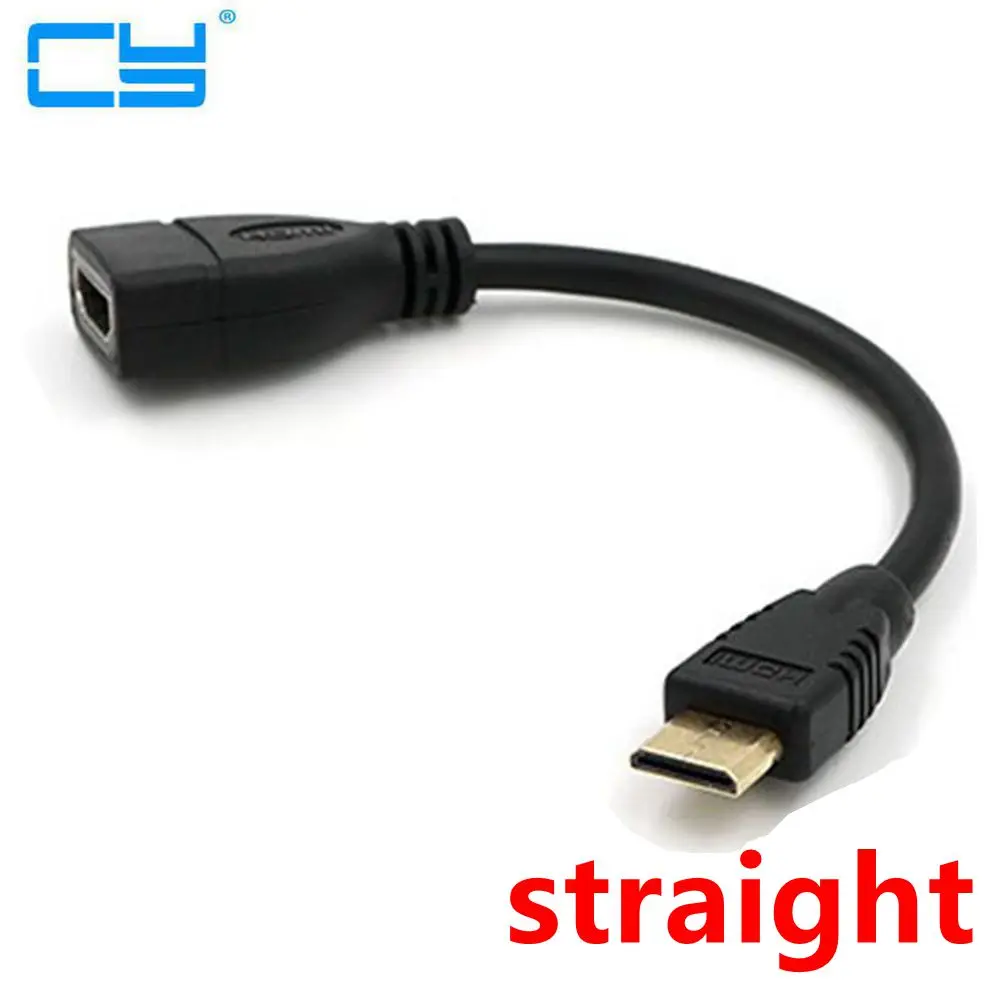 Правый левый угловой мини HDMI совместимый к штекер гнездо кабель 10 см для