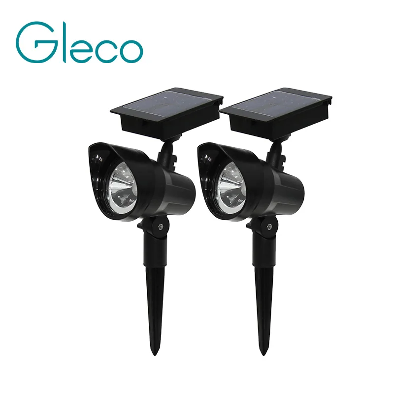 2 шт./лот теплый белый светодиодный прожектор на солнечной батарее