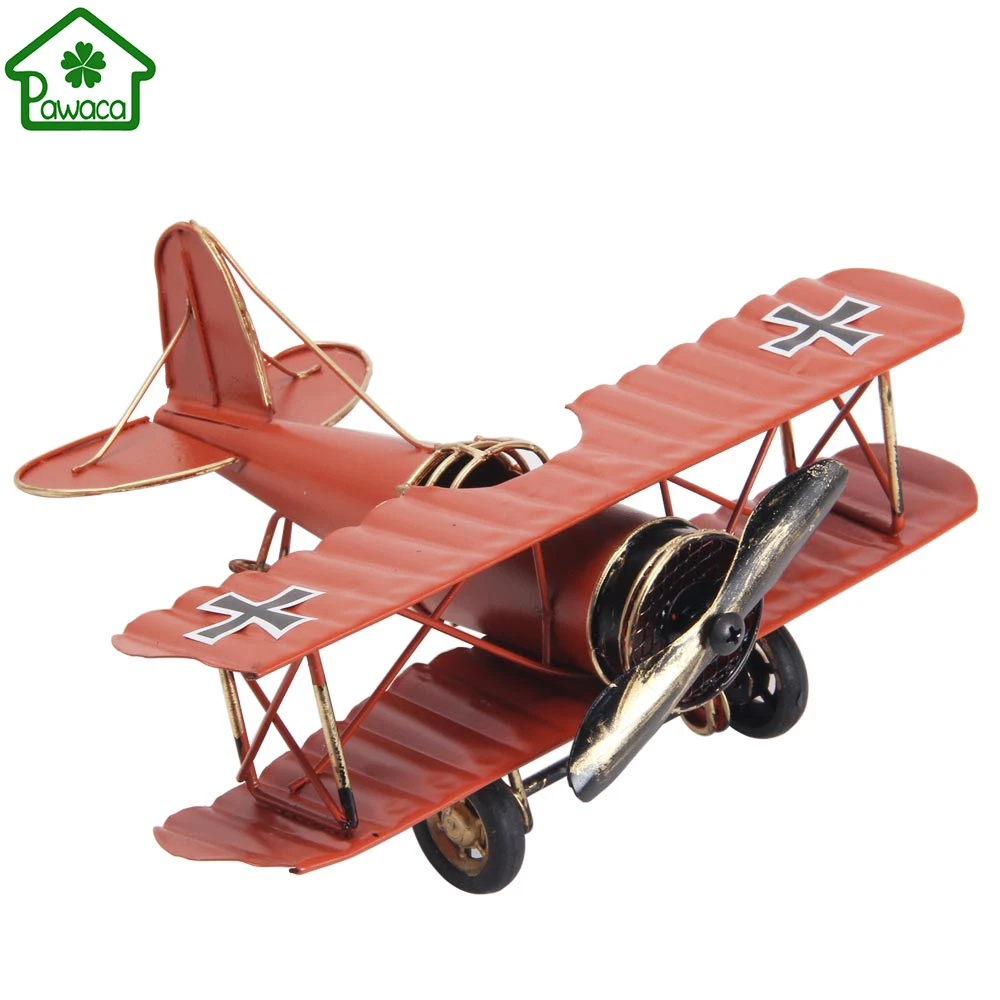 Винтажный два крыла металлический Железный самолет модель ручной работы