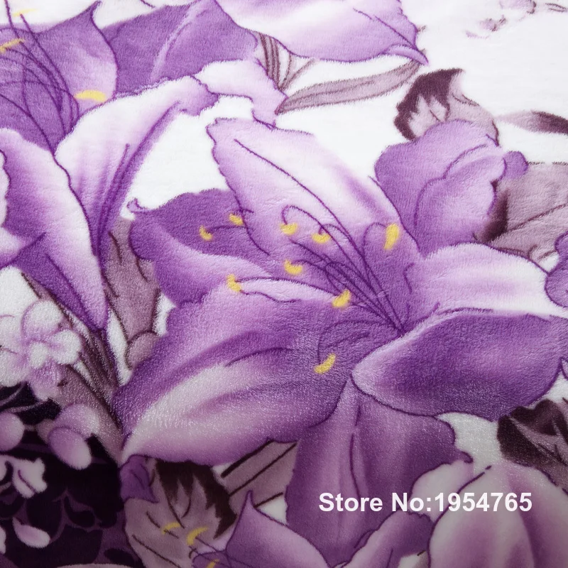 ARNIGU Lily flowers purple soft Blanket Fleece bedsheet winter bedding/sofa Throws Twin Queen Full Double size plaids | Дом и сад