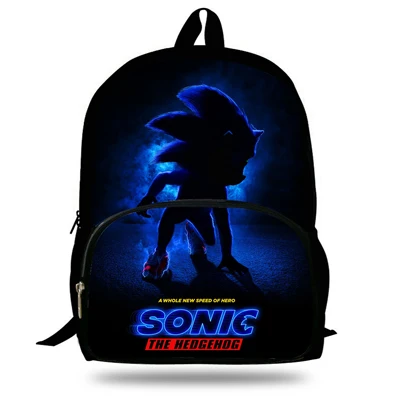 7D4086 16 дюймов, детский школьный рюкзак Mochila с рисунком, Sonic Bookbag, Hedgehdg, для мальчиков и девочек, рюкзак для подростков - Цвет: 7D4086