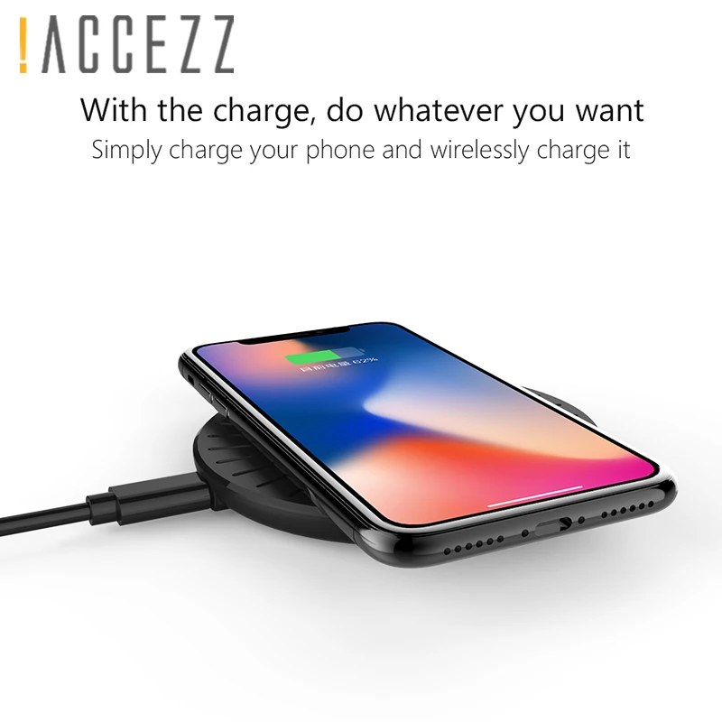 ! ACCEZZ Mini 7 5 Вт 10 быстрая Qi Беспроводная зарядка для iPhone X 8 Plus Быстрая samsung Galaxy Note
