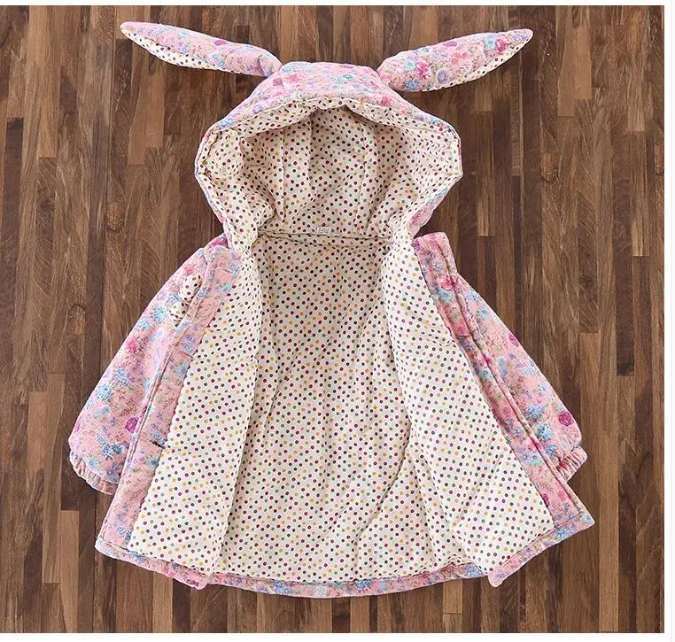 Хлопковая стеганая куртка с кроликом для маленьких девочек 2|jacket jacket|jacket girljacket