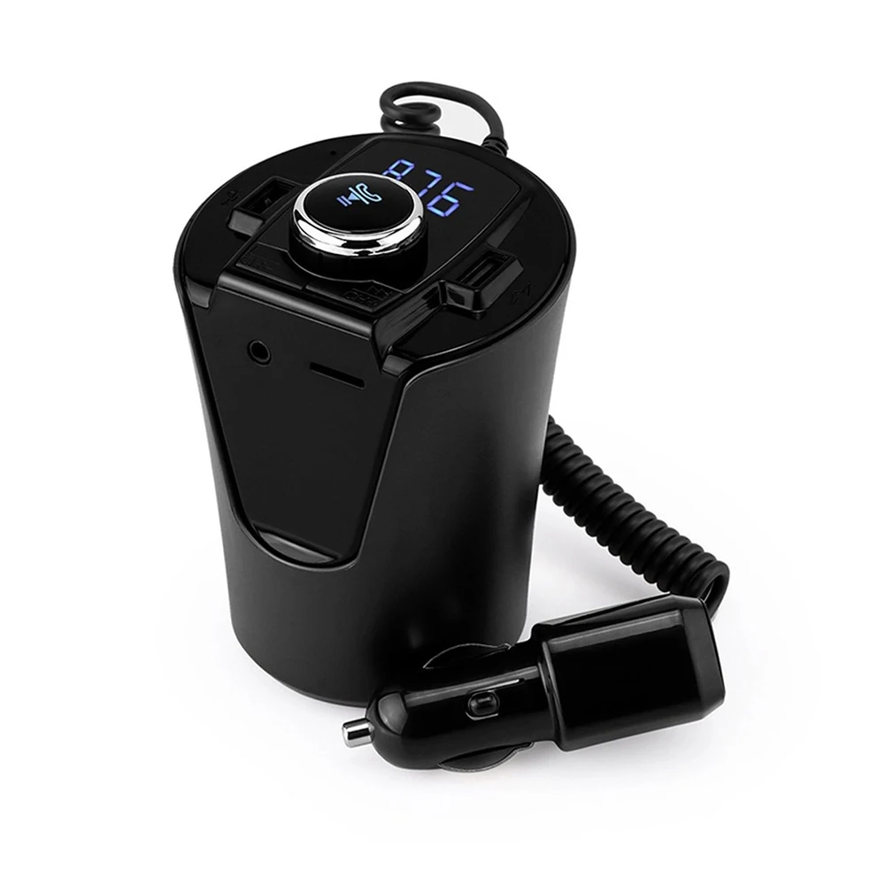 Bluetooth 4,2 беспроводной автомобильный комплект Handsfree FM передатчик чашка 2.1A Быстрая зарядка автомобильный Радио адаптер Handsfree