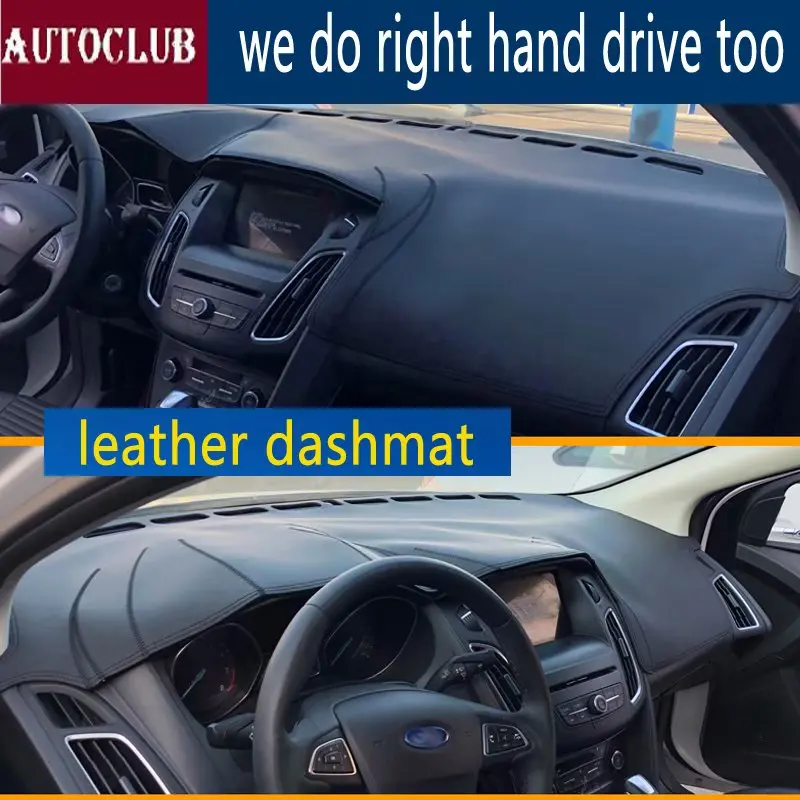 Кожаный коврик для приборной панели Ford focus 2012 2018 автомобильный от солнца 2013 2014 2015