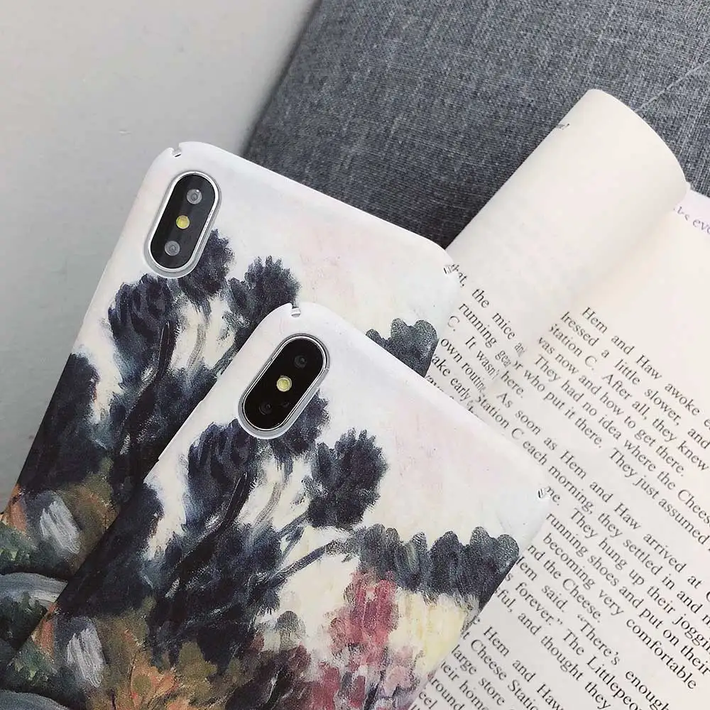Винтажный чехол Boucho для iphone XS MAX XR X разноцветный с цветочным рисунком и чернилами