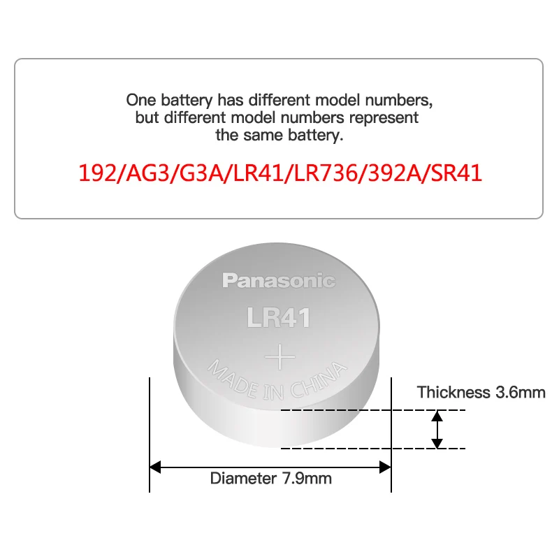 30 шт./3 упаковки 100% оригинальные батарейки LR41 для Panasonic AG3 G3A L736 192 392A SR41 Zn/MnO2