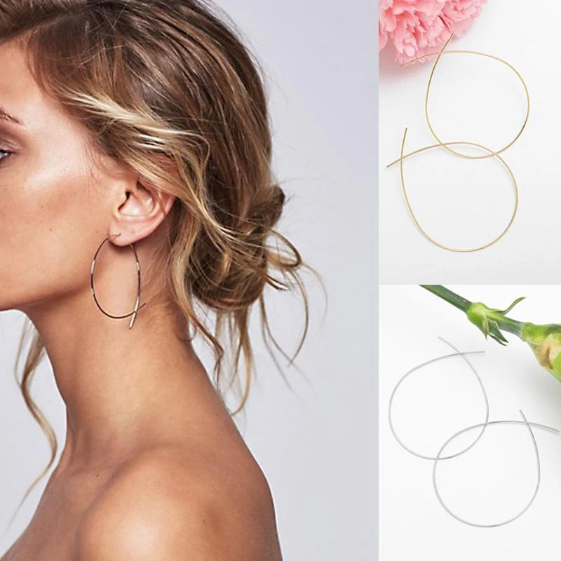 

Gold Hoop Earrings 925 Silver Gold Filled Handmade Jewelry ize Orecchini Pendientes Earrings for Women Brincos Oorbellen