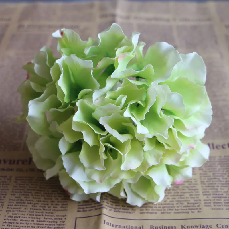 1 шт. Искусственные цветы Шелковые европейские яркие головки гортензии для дома