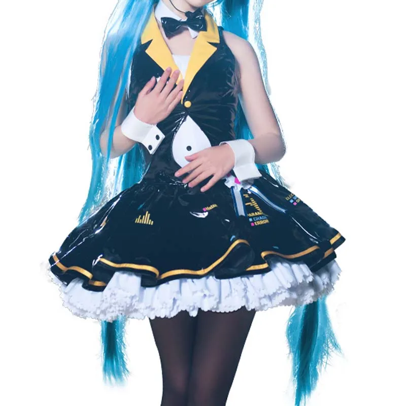 Dress CosplayLove Vocaloid Мику Банни девушка косплей костюм черное платье для женщин Хэллоуин Рождество - Цвет: Dress