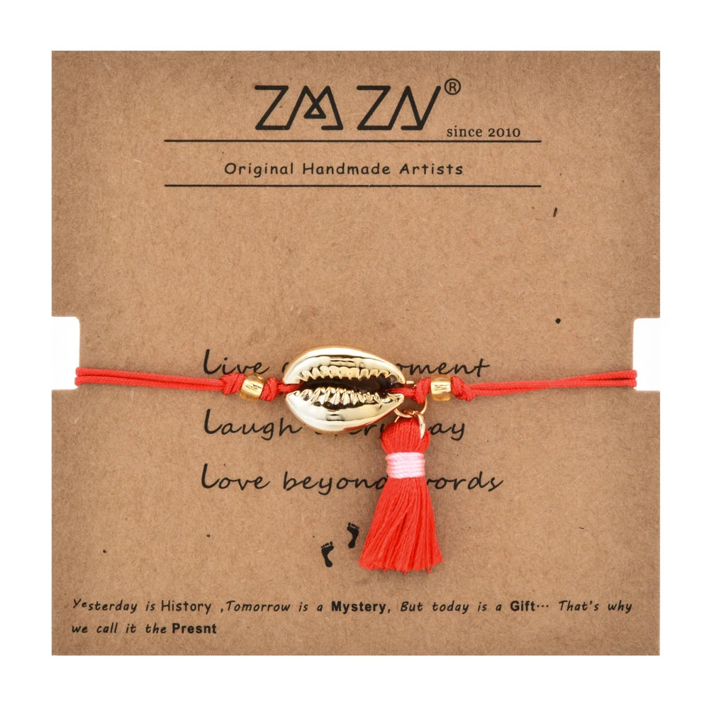 ZMZY Boho Tassel Handmade Rope Shell Bracelet Beads Charm Bracelet Women Jewelry Bohemian Gift Wholesale Accessories