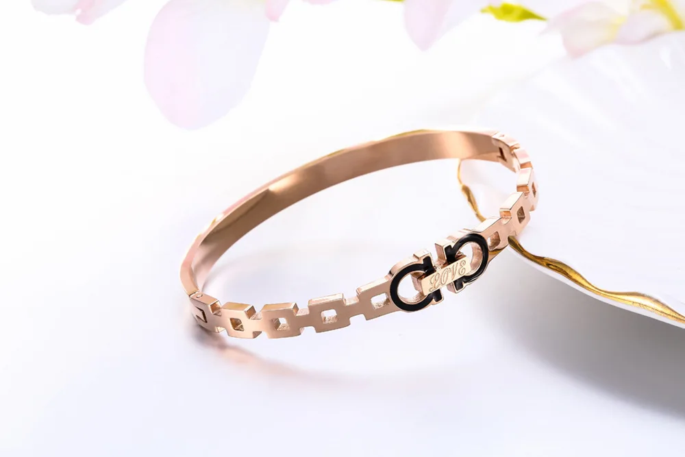 APL-изысканный роскошный браслет с буквами из нержавеющей стали двойной пряжкой