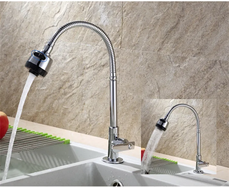 Смеситель кухонный с одним краном для холодной воды и двойным выходом|Смесители