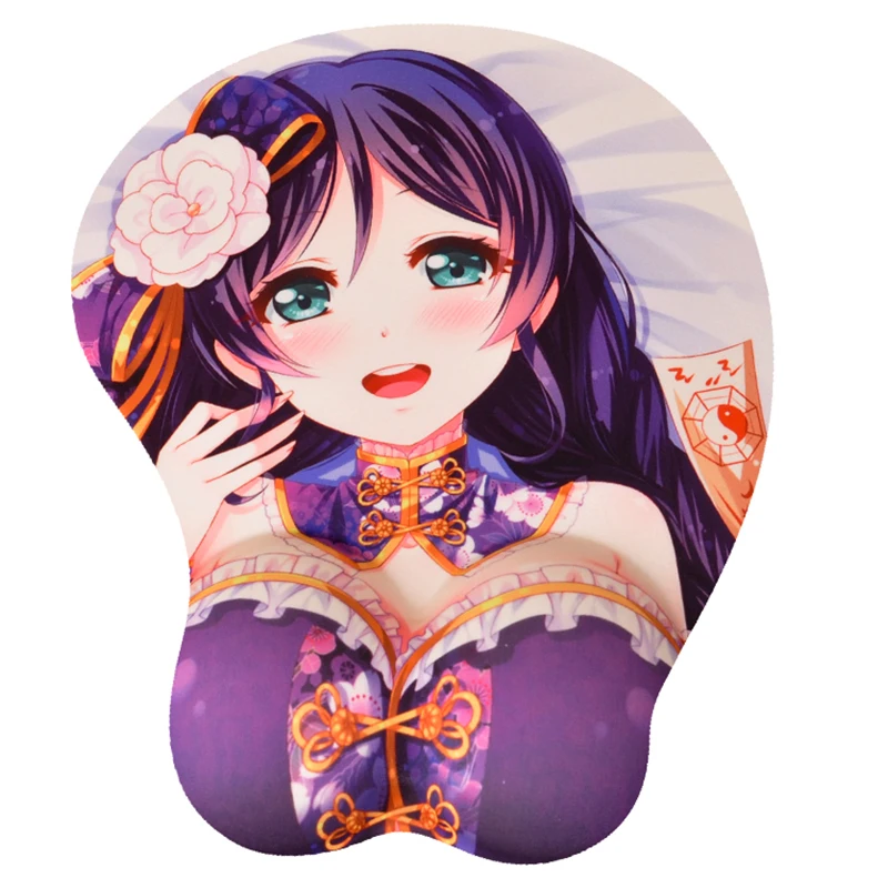 Отлично! TOJO NOZOMI аниме 3D грудь Ecchi коврик для мыши игровой гелевый упор на запястье
