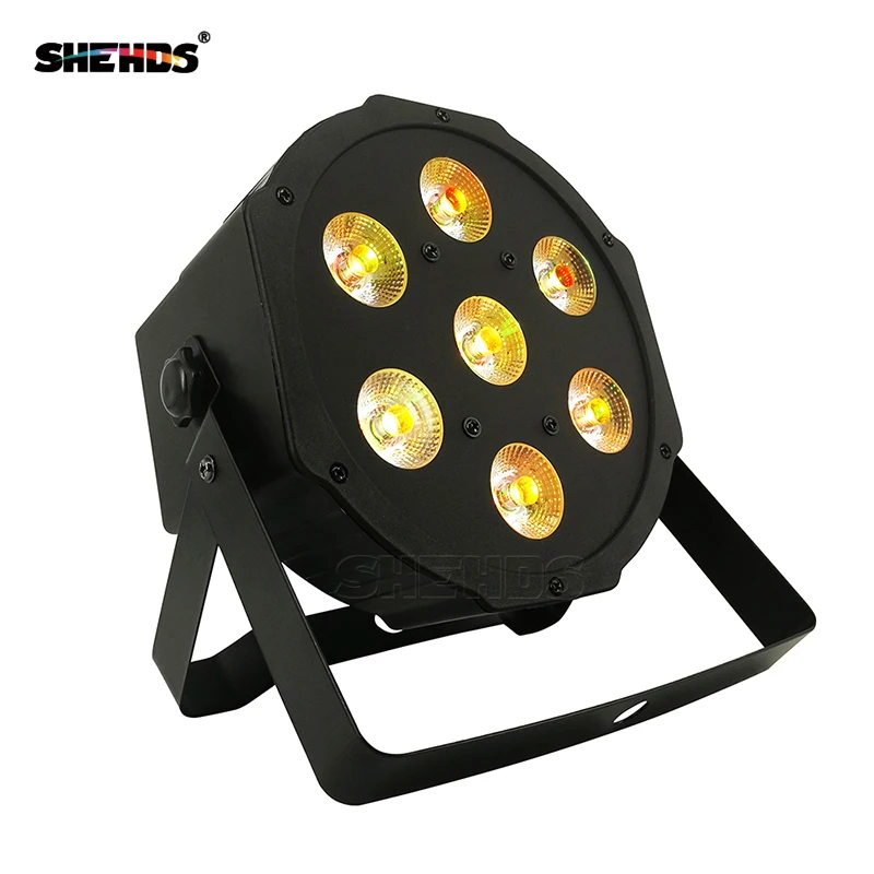 SHEHDS 4 шт. Быстрая светодиодный Par 7x12 Вт RGBW светодиодный плоский Par RGBW фиксированный/мобильный разъем 7 каналов для DJ диско и вечерние бар
