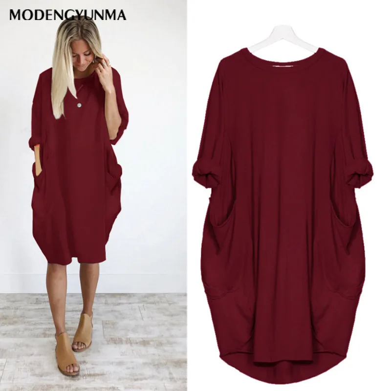 AF026 Red wine Платье для беременных, новинка, повседневная одежда для мам, платье для мамы, модные платья с коротким рукавом, женская одежда, одноцветная, размера плюс - Цвет: AF026 Red wine