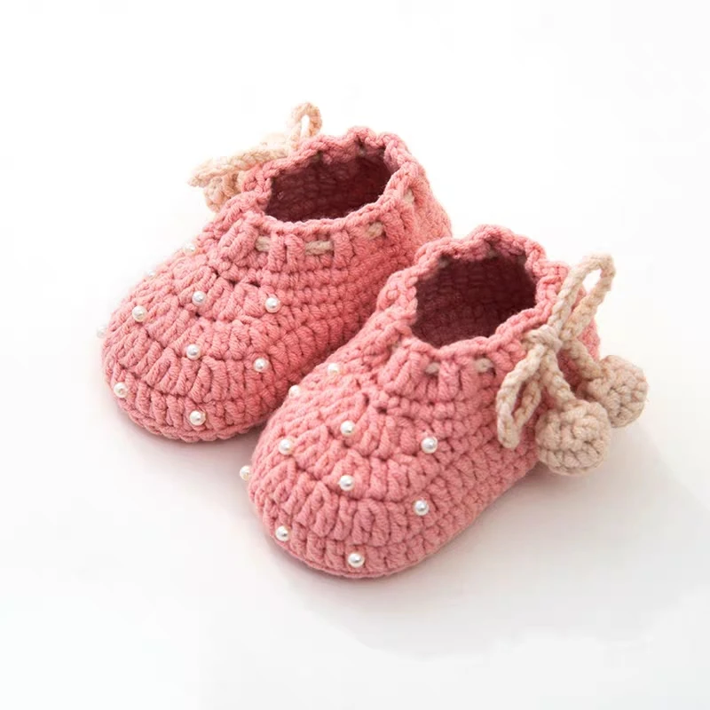 QYFLYXUE ручной crochetHandmade шерстяная вязанная крючком детская обувь Туфли на платформе