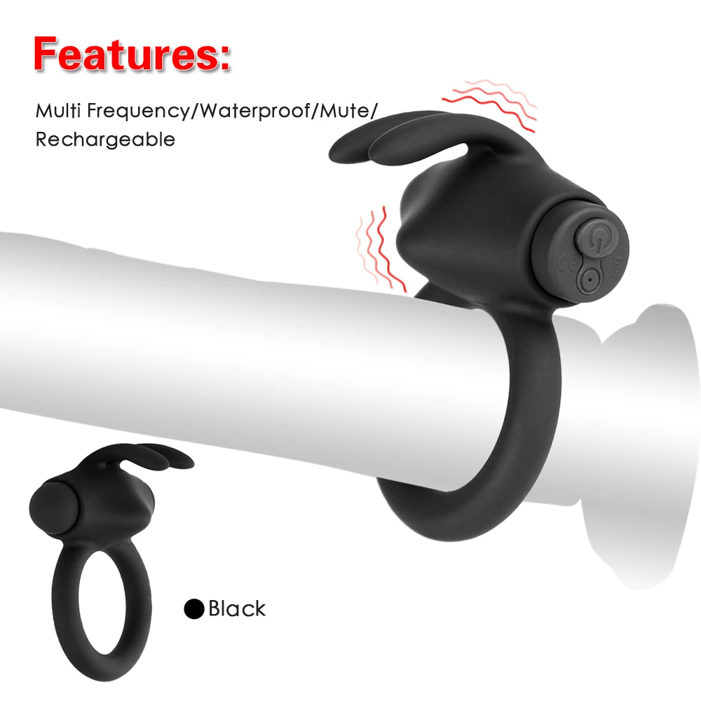 Эротические игрушки Кролик вибрирующий пенис кольцо для мужчин Вибратор пениса