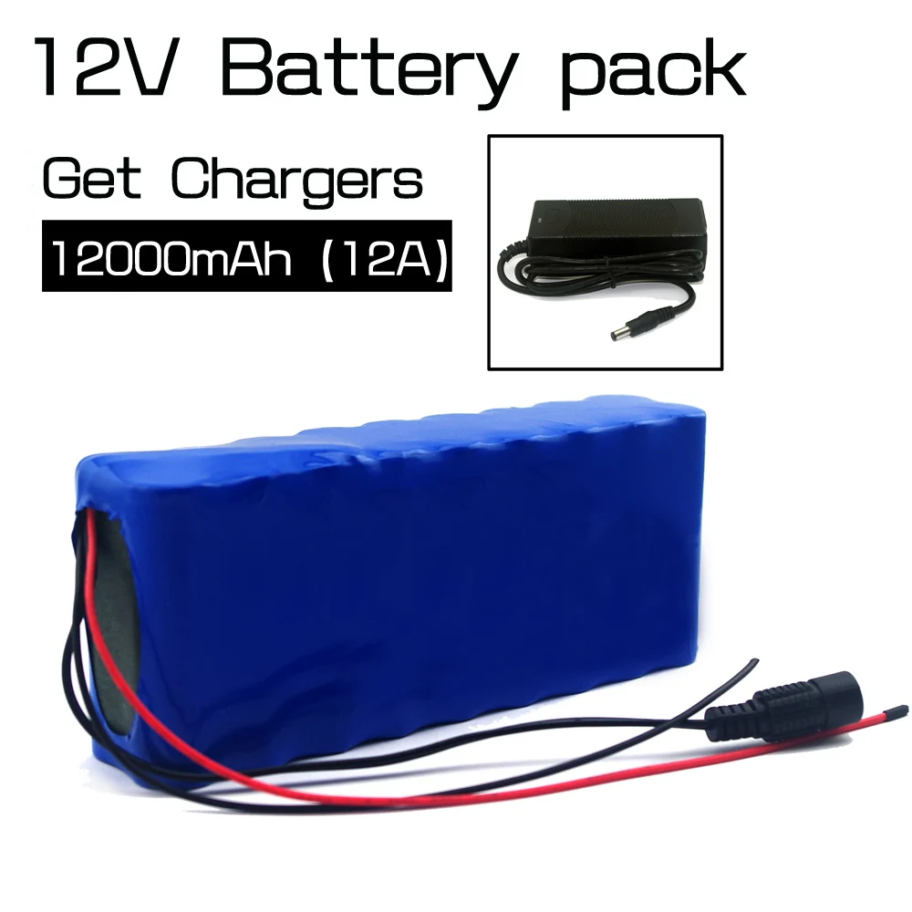 12V 12A 18650 lithium battery 12000 mAh capacity including protective plate + charger Free shipping | Электроника