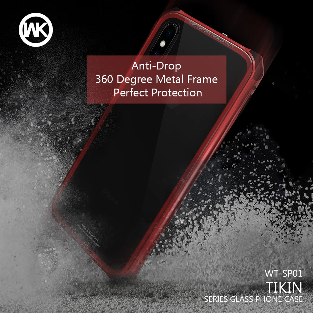 Дизайн WK металлический каркас чехол для iPhone 7 Чехол Funda X 8 Plus крышка Закаленное
