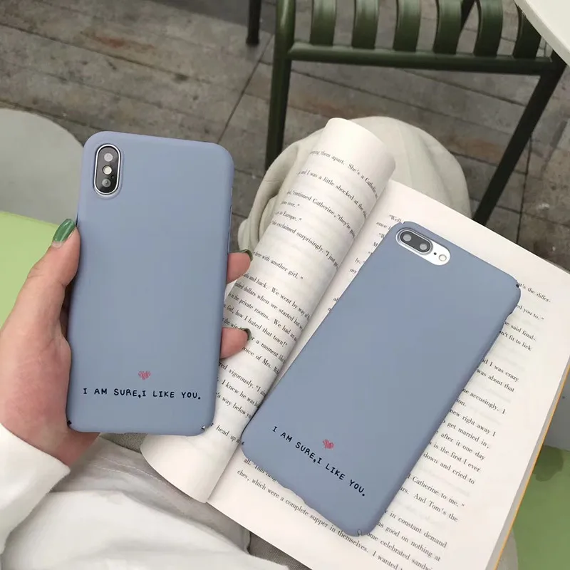 Твердый цветной чехол для телефона в стиле ретро с буквами Корейском iPhone 7 Puls 6 6S 8 X