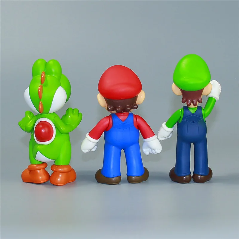Супер Марио 12 см 4 7 &quotигрушка кукла из ПВХ Bros фигурка Луиджи Йоши 1 шт. Бесплатная