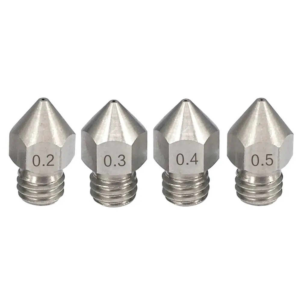 1PCS MK8 Nozzle 0.2mm 0.3mm 0.4mm 0.5mm 0.6mm M6 Threaded Stainless Steel for 1.75mm Filament 3D Printer Extruder Print Head | Компьютеры