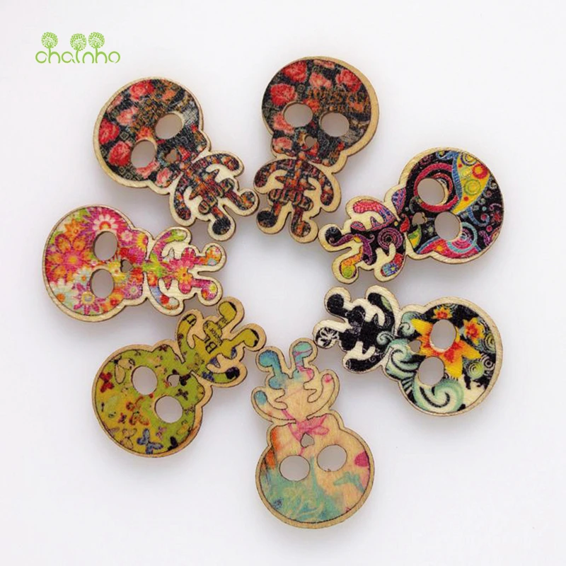 Смешанная 3 деревянная кнопка с отверстиями для самостоятельного скрапбукинга