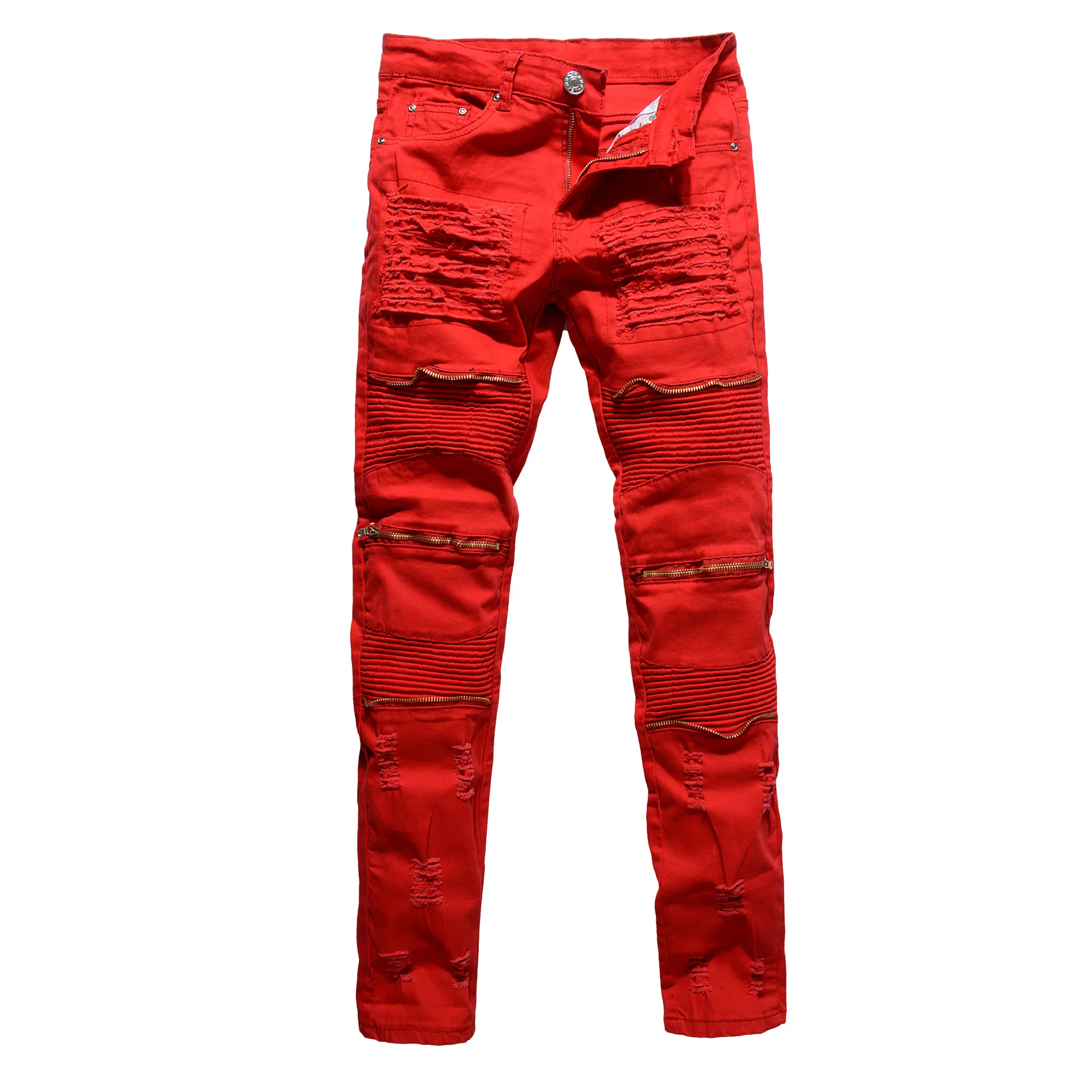 Мужские байкерские джинсы для клуба 2020 белые/красные/черные брендовые