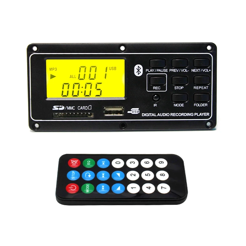 Dc12V Mp3 Bluetooth декодер плата аудио модуль Usb Aux Fm Радио пульт дистанционного