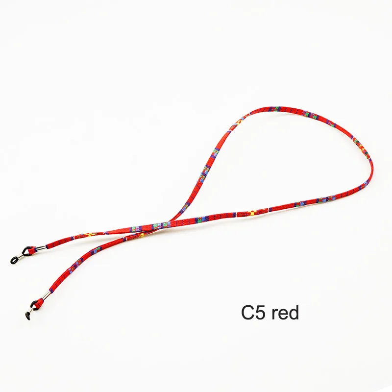 C5red Модные Ретро солнцезащитные очки для очков хлопок шеи шнур Фиксатор ремень шнурок для очков держатель с хорошим силиконовым - Цвет: C5red