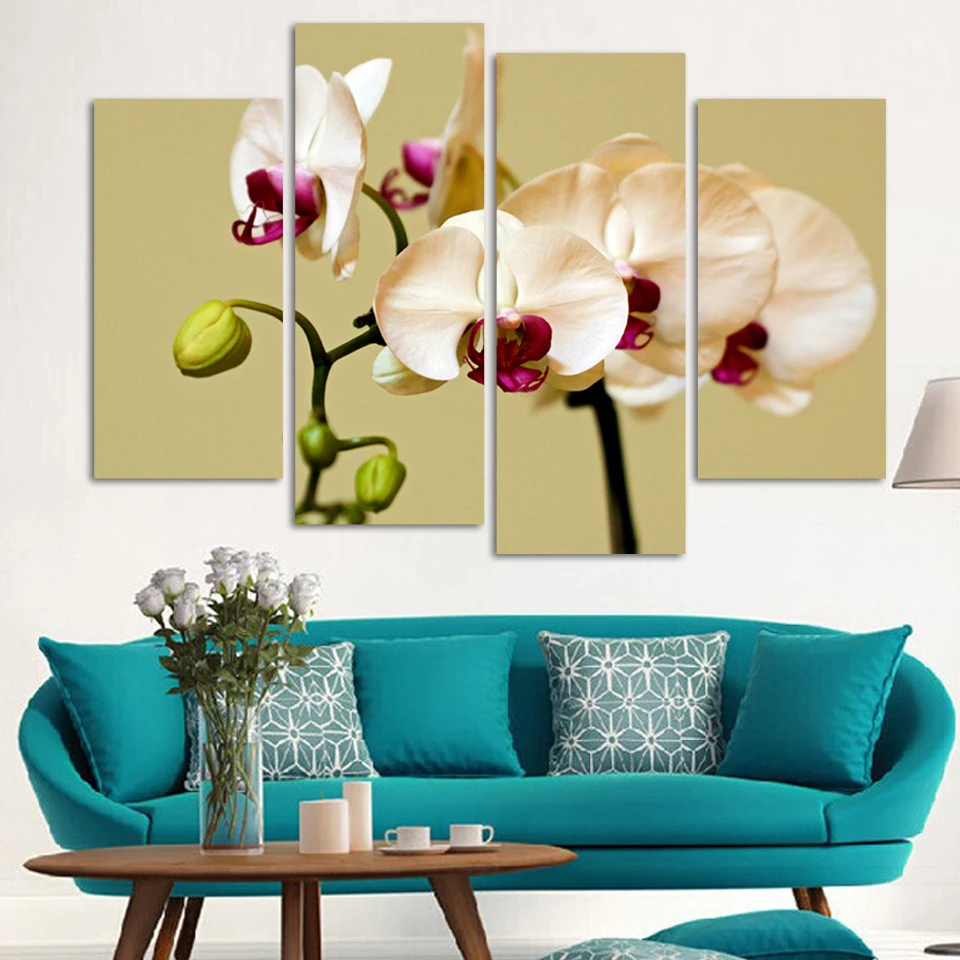 Настенная живопись без рамки современная абстрактная HD картина с цветами и