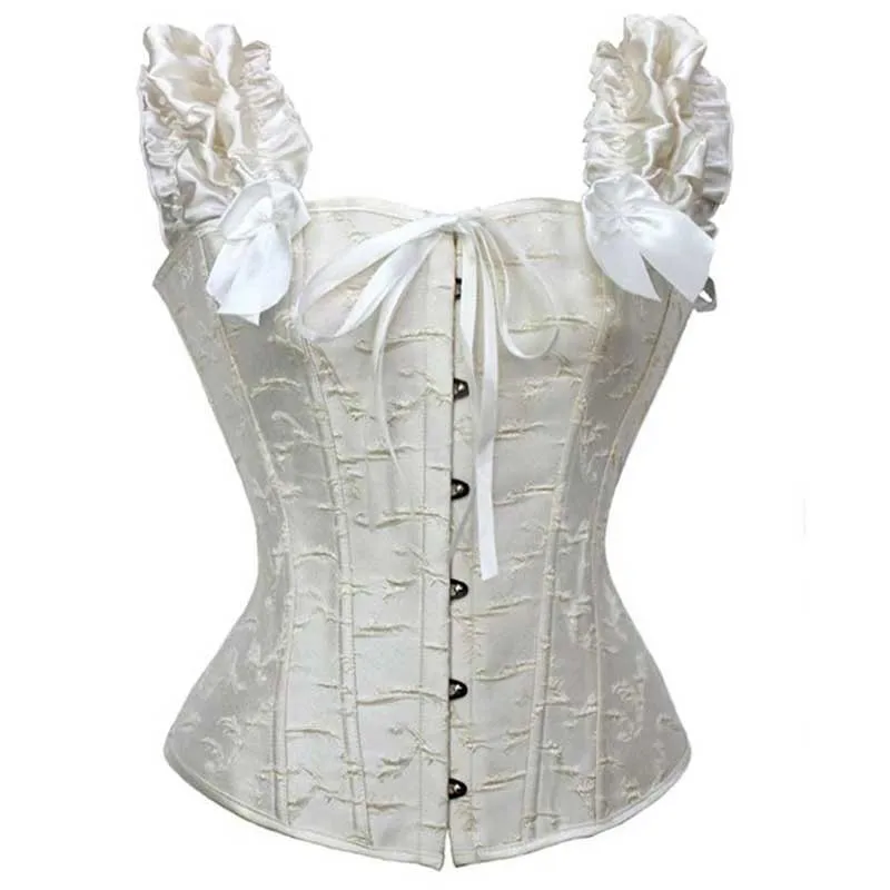 Банты с коротким рукавом и рюшами кружевные белые корсеты для невесты бизнеса
